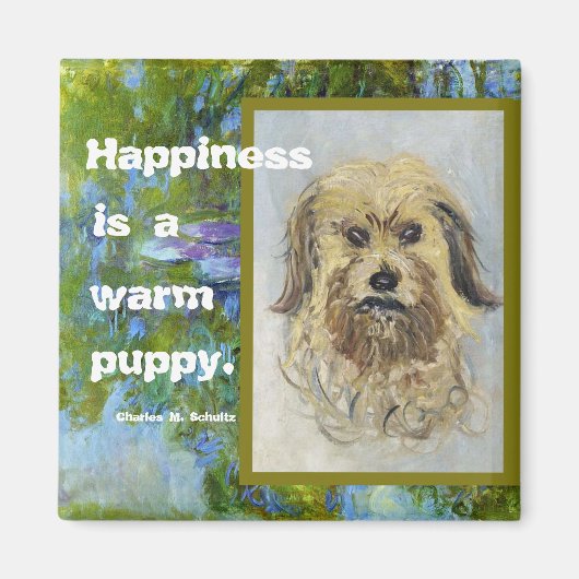 幸福は温かい子犬だ マグネット (正面)