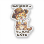 幸福は猫のトランプのポーカー シール (正面)
