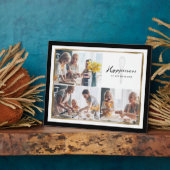 幸福は自家製の家族の写真コラージュ フォトプラーク (側面)