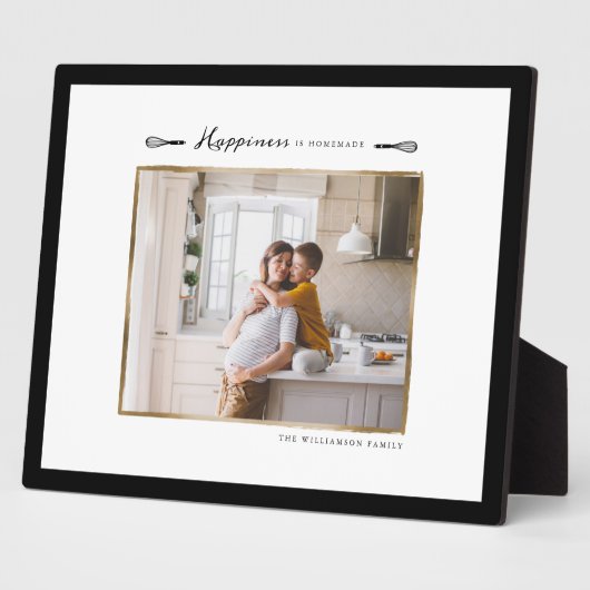 幸福は自家製の家族の写真プラーク フォトプラーク (側面)