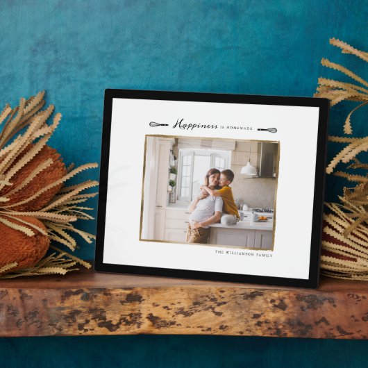 幸福は自家製の家族の写真プラーク フォトプラーク (側面)