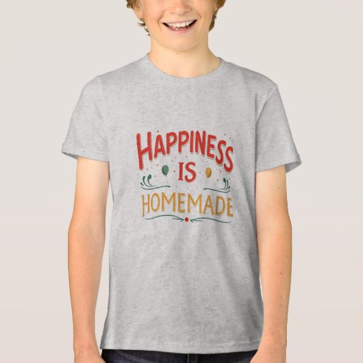 幸福は自家製 – Bella+Canvas Youth トライブレンドＴシャツ (正面)