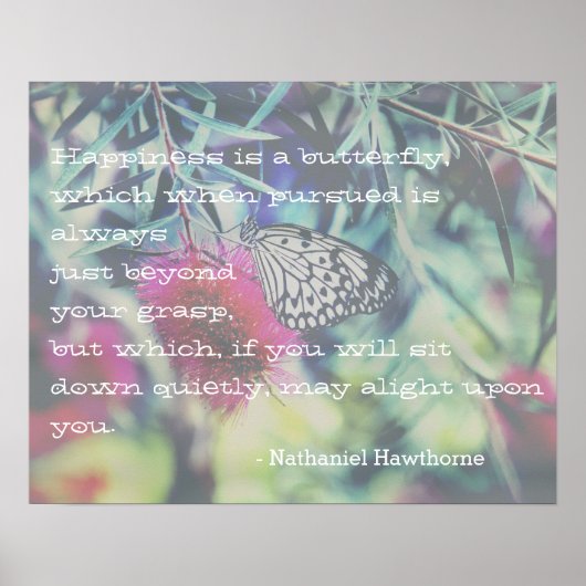 幸福は蝶である – インスパイアの引用文 ポスター (正面)