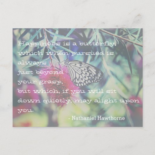 幸福は蝶である – インスパイアの引用文 ポストカード (正面)