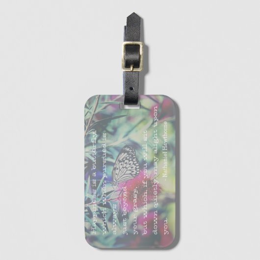 幸福は蝶である – インスパイアの引用文 ラゲッジタグ (正面縦)