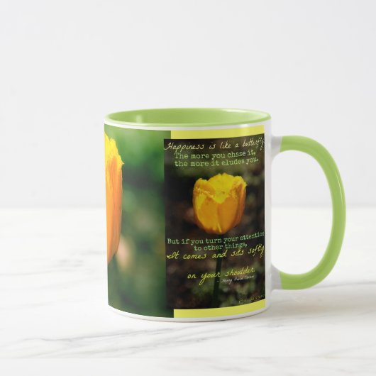 幸福は蝶のマグのようなものだ マグカップ (右)