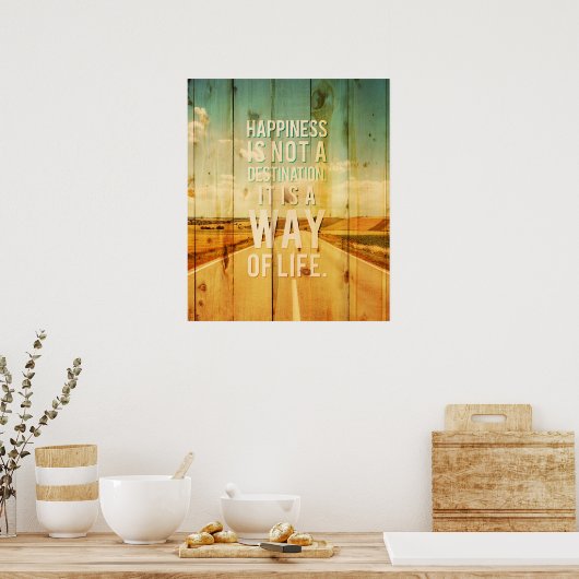 幸福は行き先ではなく生き方である ポスター (キッチン)