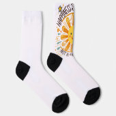 「幸福は選択である – ラジアントサンデザイン" 🌞✨ ソックス (右)