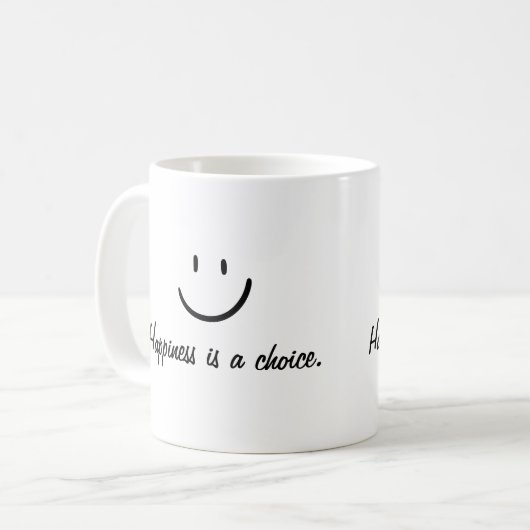 幸福は選択のやる気を起こさせる引用文 コーヒーマグカップ (正面左)