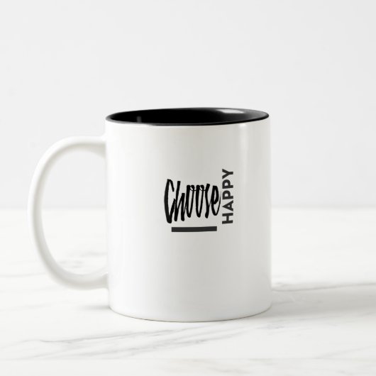 幸福は選択の余地がある ツートーンマグカップ (左)