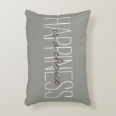 幸福は選択引用文エバーグリーン装飾 アクセントクッション (正面(垂直))