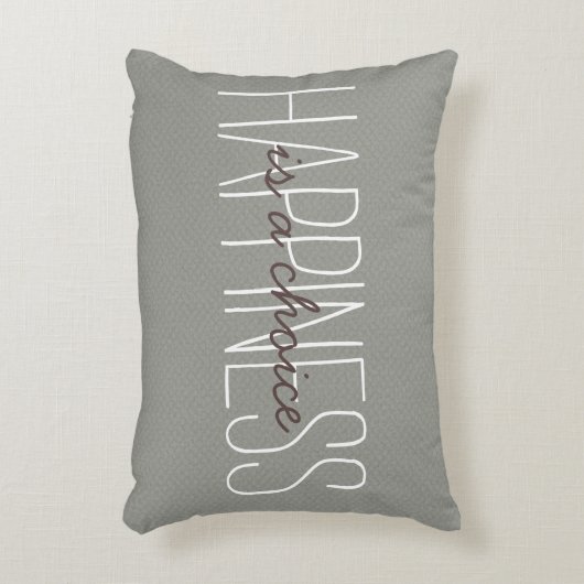 幸福は選択引用文エバーグリーン装飾 アクセントクッション (正面(垂直))