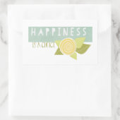 幸福は選択 長方形シール (バッグ)