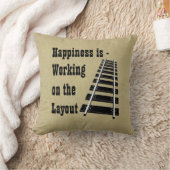 幸福は鉄道模型のレイアウトに取り組んでいる クッション (ブランケット)