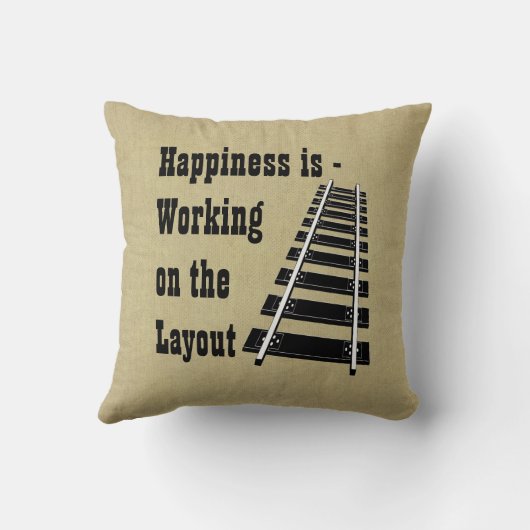 幸福は鉄道模型のレイアウトに取り組んでいる クッション (裏面)