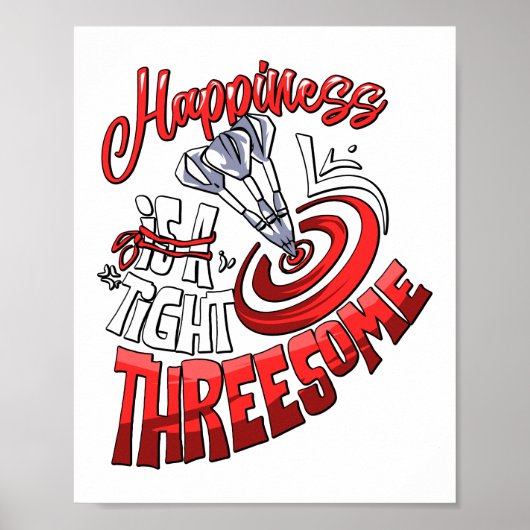 幸福は3人のダーツ選手に厳しい ポスター (正面)