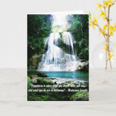 幸福は…引用文の滝の写真です カード (黄色い花)