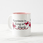 幸福はAbuelaの蝶です ツートーンマグカップ (正面左)