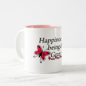 幸福はGrammaの蝶です ツートーンマグカップ (正面左)