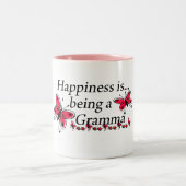 幸福はGrammaの蝶です ツートーンマグカップ (中央)