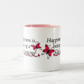 幸福はGrammyの蝶です ツートーンマグカップ (中央)