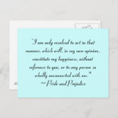 幸福を構成する方法で行動するジェーン・オースティン ポストカード (正面/裏面)