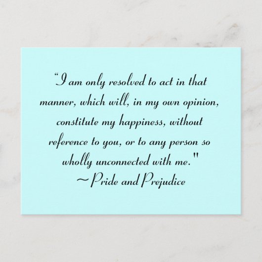幸福を構成する方法で行動するジェーン・オースティン ポストカード (正面)