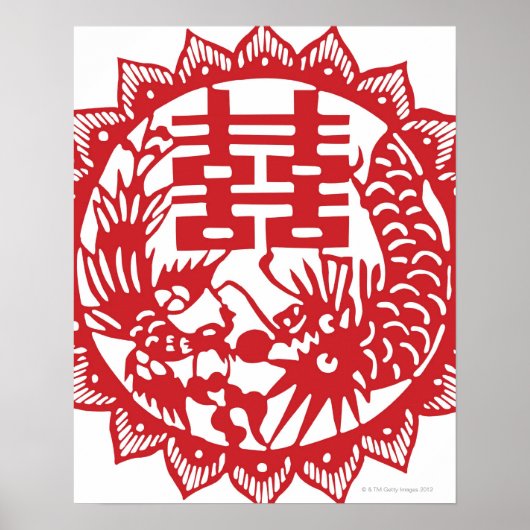 幸福を表す幸運な柄 ポスター (正面)