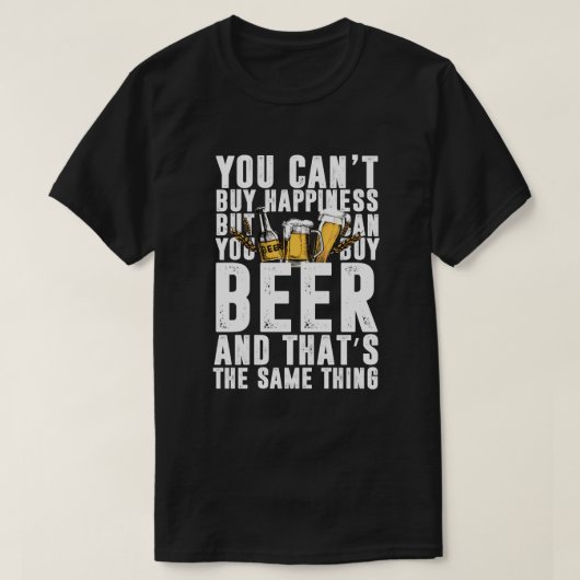 幸福を買うことができませんでしたりビールを買うことができます Tシャツ (デザイン正面)