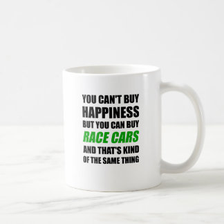 幸福を買うことができませんレースカーを買うことができます コーヒーマグカップ
