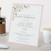 幸福エレガントな結婚のためのピンクのフローラレシピ 台座サイン (インサイチュ)