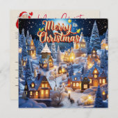 幸福クリスマスカードの冬の不思議の国 ノートカード (正面/裏面)