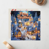 幸福クリスマスカードの冬の不思議の国 ノートカード (正面/裏面インサイチュ)