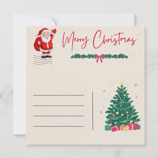 幸福クリスマスカードの冬の不思議の国 ノートカード (裏面)