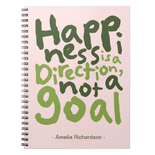 幸福パーソナライズされたは方向である ノートブック (正面)