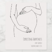 幸福ベビー妊娠の発表を期待 ワインラベル (シングルラベル)