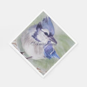 幸福モノグラムパーティーの青い鳥 スタンダードランチョンナプキン (角)