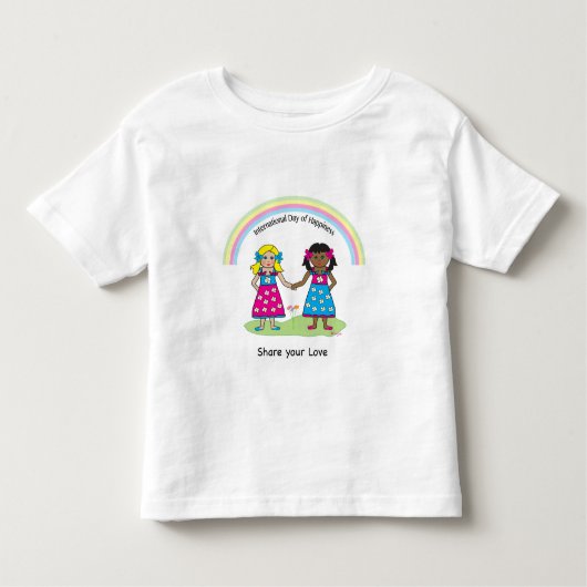 幸福国際的の日、愛は愛である トドラーTシャツ (正面)