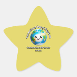 幸福国際的の日。 星シール