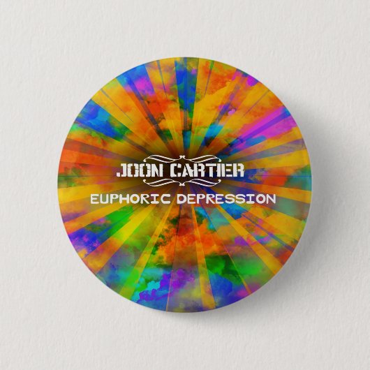 幸福感にあふれた不況ボタン 缶バッジ (正面)