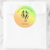 幸福感動的カラフルの踊り ラウンドシール (バッグ)