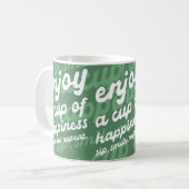幸福楽しむの杯 | マグやる気を起こさせるン コーヒーマグカップ (正面左)