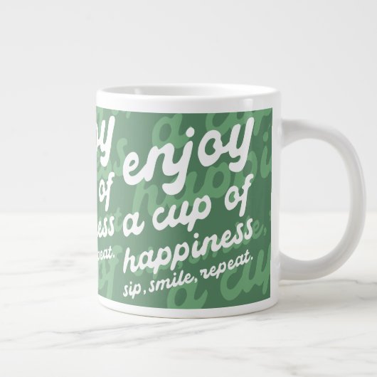 幸福楽しむの杯 | マグやる気を起こさせるン ジャンボコーヒーマグカップ (右)
