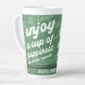 幸福楽しむの杯 | ラテやる気を起こさせるマグ カフェラテマグ (左アングル)