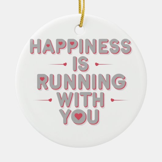 幸福走は君と共にある走夫婦の贈り物 セラミックオーナメント (正面)