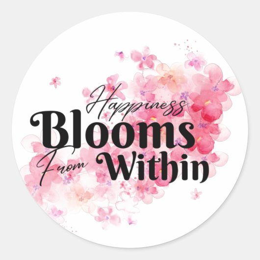 幸福開花Within Sticker ラウンドシール (正面)