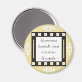 幸福 – アリストテレスの引用やる気を起こさせる- マグネット (正面/裏面)