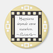 幸福 – アリストテレスの引用やる気を起こさせる- マグネット (正面)