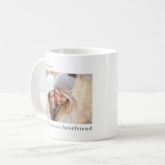 幸福…ベストフレンドのギフトフォトキープサケ コーヒーマグカップ (正面左)