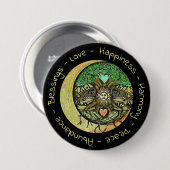 幸福，愛，調和，平和，恵みボタン 缶バッジ (正面&裏面)